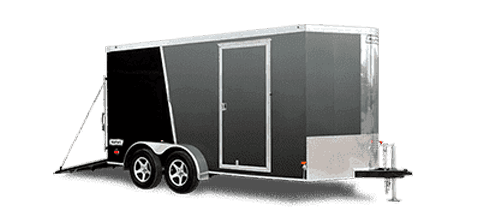 enclosed cargo trailer on the lot
