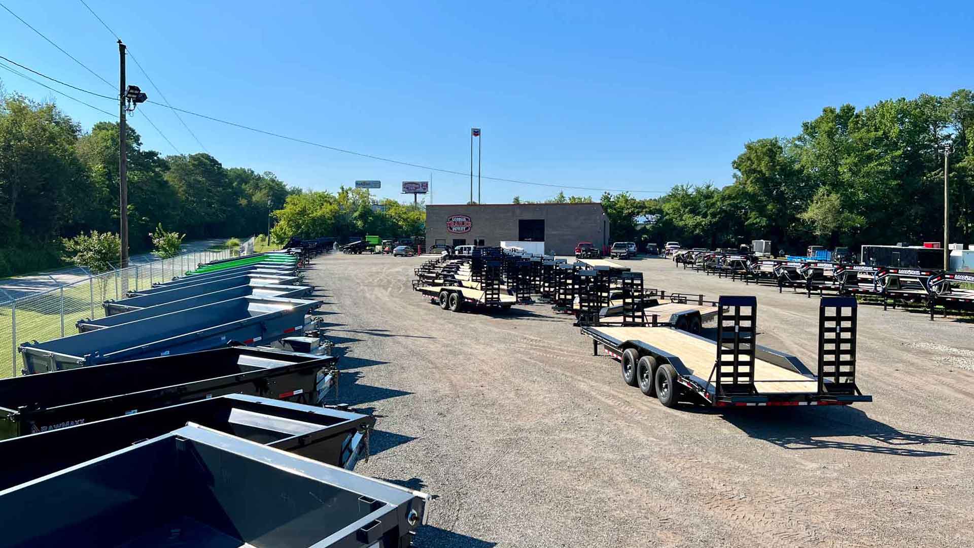 aerial view of trailer lot